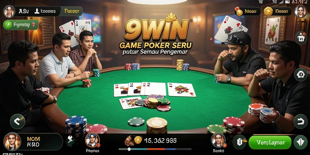 Tampilan screenshot game Poker menampilkan aksi seru di meja poker.