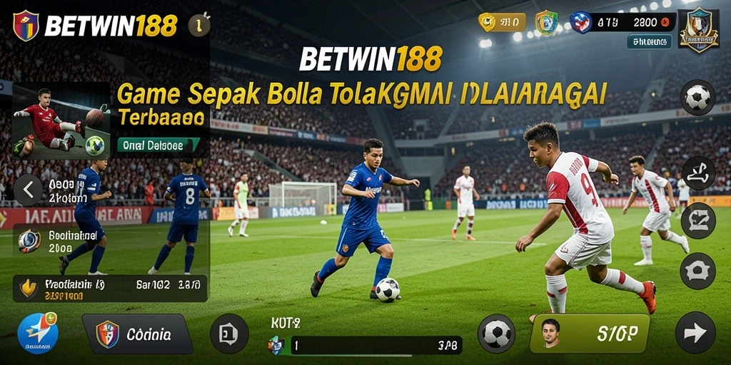 Tampilan utama gameplay BETWIN188 dengan aksi sepak bola yang mendebarkan.