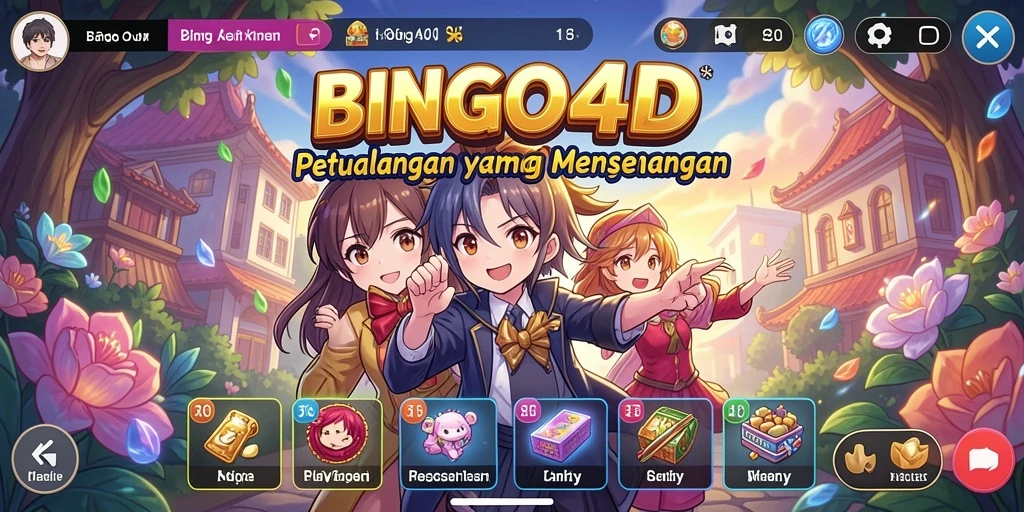 Tampilan gameplay BINGO4D dengan karakter Anime yang memukau.