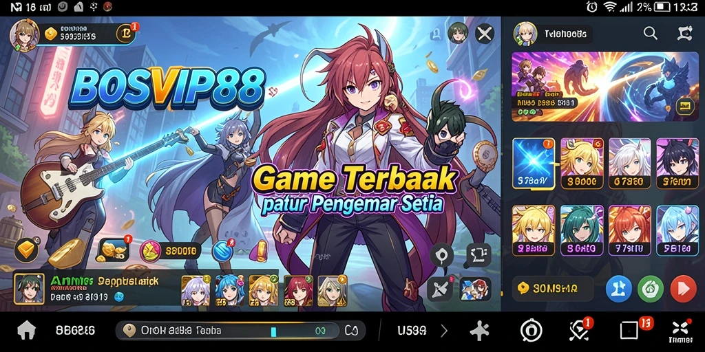 Gameplay BOSVIP88 penuh aksi dan karakter anime menarik.
