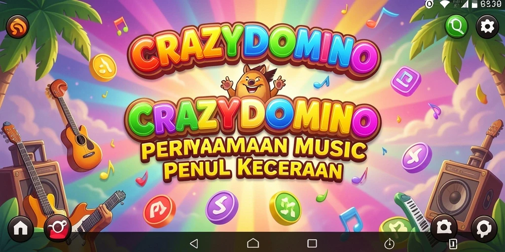 Tampilan gameplay <strong>CRAZYDOMINO</strong> yang ceria dan penuh warna.
