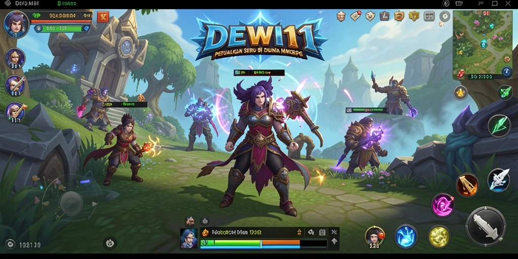 Tampilan gameplay DEWI11 yang epik dan mendebarkan di dunia MMORPG.