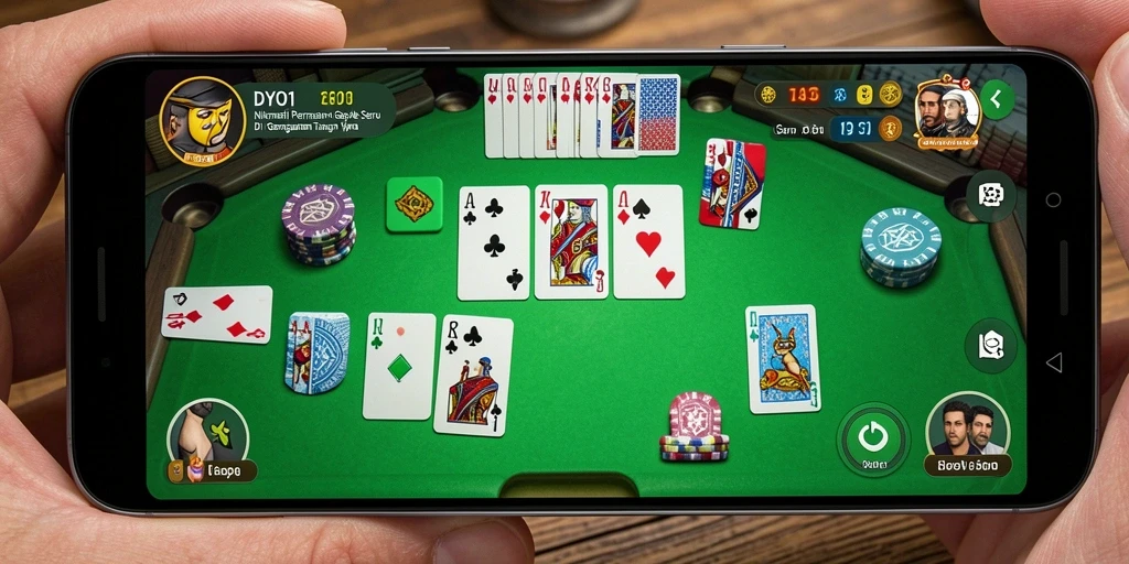 Tampilan gameplay seru DYO1 saat bermain Gaple bersama teman.