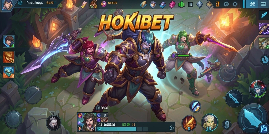 Tangkapan layar HOKIBET menampilkan pertarungan seru di arena MOBA.