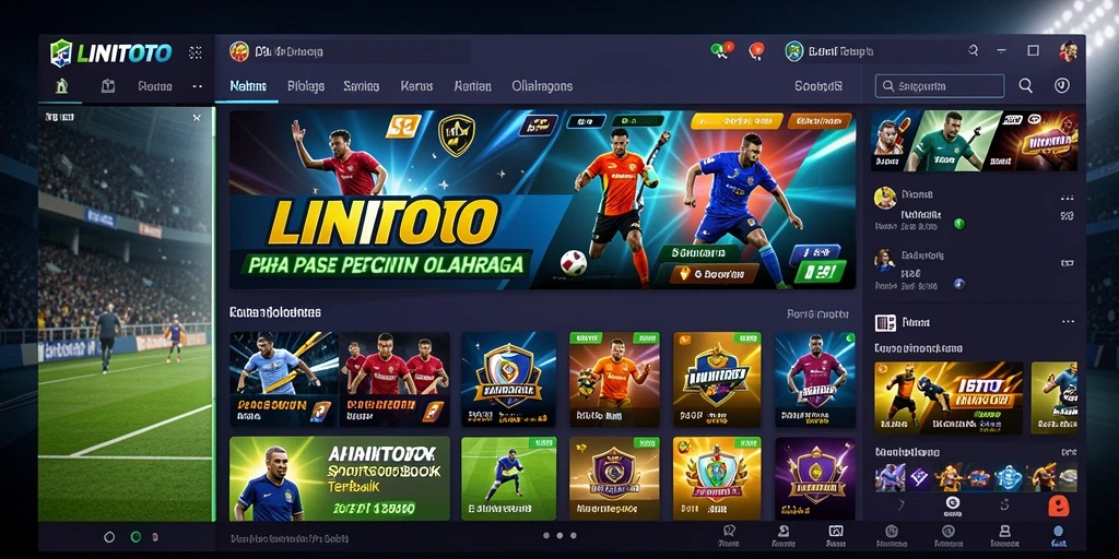 Tampilan menarik dari antarmuka gameplay LINITOTO untuk taruhan olahraga.
