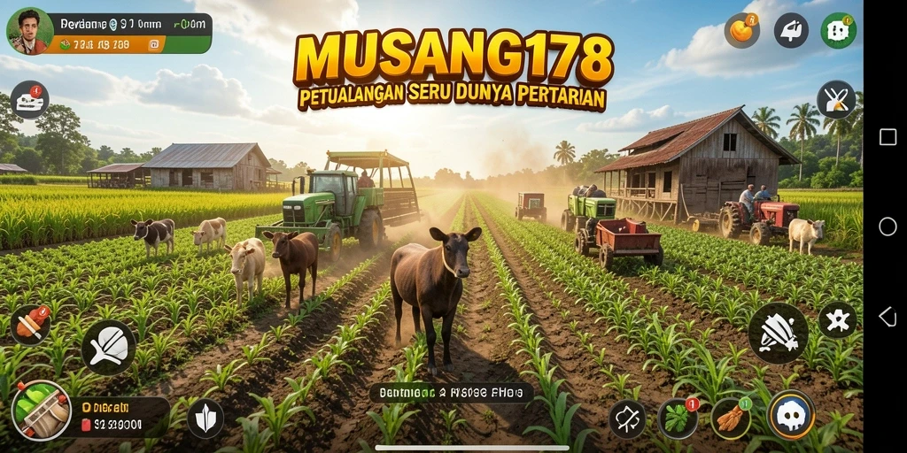 Gameplay menarik dengan bertani, menanam, dan merawat hewan.