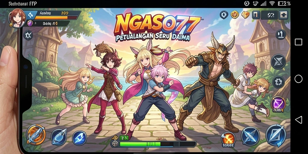 Screenshot gameplay NGASO77 menampilkan aksi seru dalam dunia Anime.
