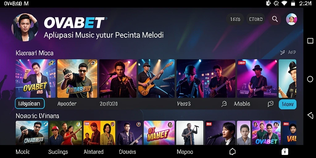 Tampilan gameplay OVABET dengan berbagai pilihan musik dan fitur interaktif.
