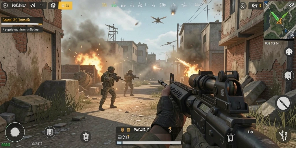 Tangkapan layar menampilkan aksi seru dalam gameplay PAKARJP FPS.