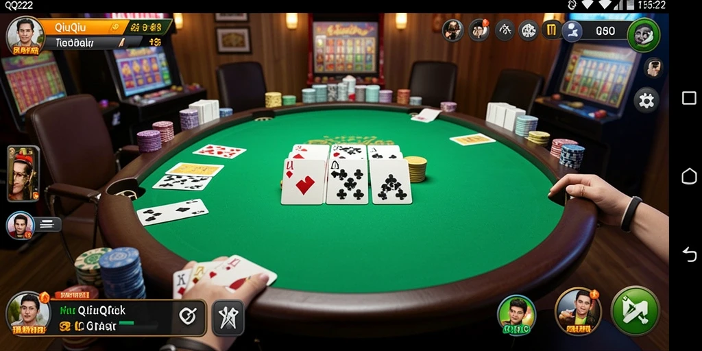 Screenshot gameplay QQ222 yang menunjukkan momen seru saat bermain QiuQiu.