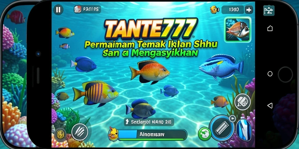 Screenshot gameplay TANTE777 dengan tampilan menembak ikan.