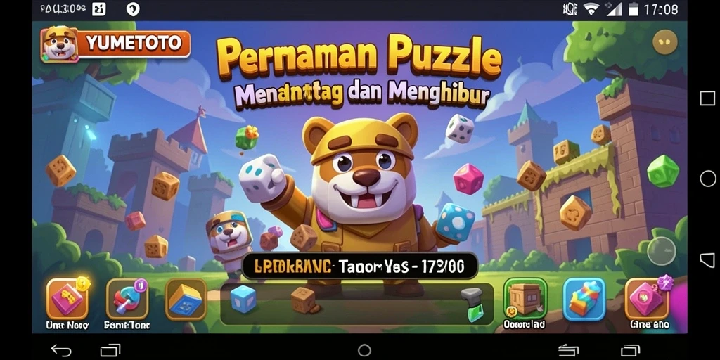 Tampilan utama gameplay YUMETOTO dengan tantangan puzzle menantang.